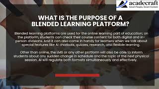 The Importance of AI in Blended Learning Platform