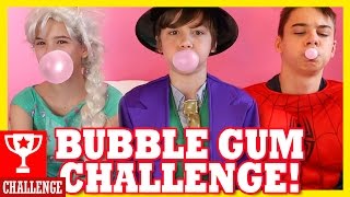 BUBBLE GUM CHALLENGE! Spiderman & Frozen Elsa vs Joker! Superhero Fun in Real Life! | KITTIESMAMA