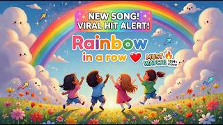 Rainbow in a row 🌈 | Learn Colors Nursery Rhyme for Kids | Red to Violet! #rainbowsong ##kawaii