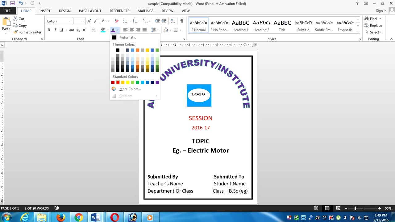 how to make urdu assignment on ms word