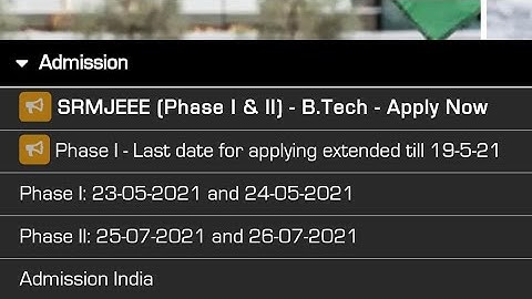 SRMJEE 2021 | Slot booking for Examination has been Started | Don