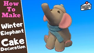 Winter Elephant Cake Tutorial - Baby Shower Cake Topper - Cake Decorating Video by Caketastic Cakes