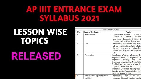 ap iiit entrance exam syllabus 2021|rgukt cet 2021 syllabus |iiit notification 2021 ap