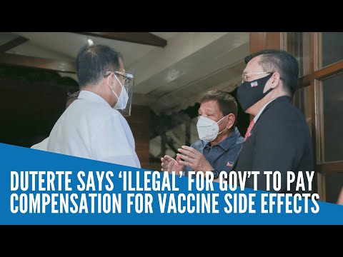 Duterte says ‘illegal’ for gov’t to pay compensation for vaccine side effects