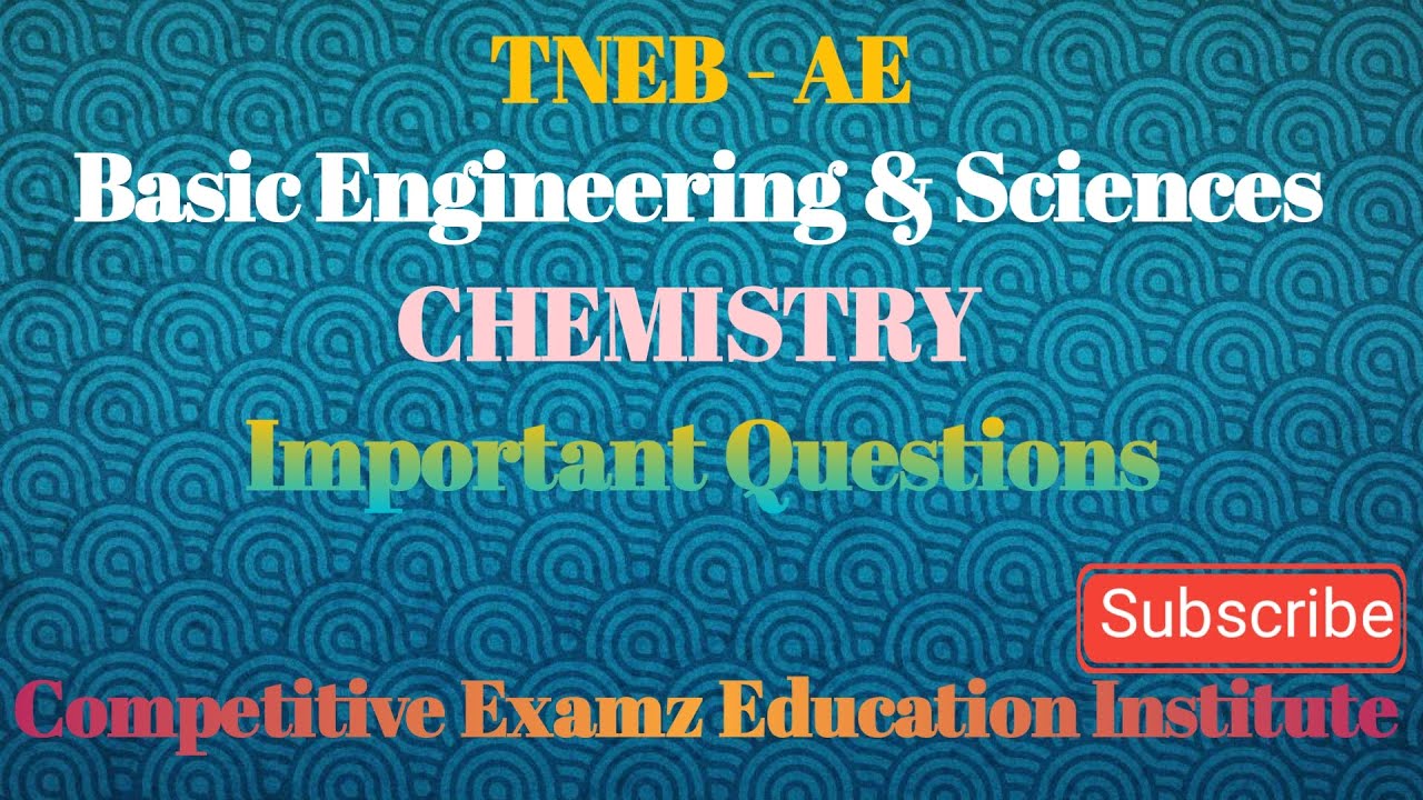 Previous Year Questions Spectroscopy Engineering Chemistry TNEB