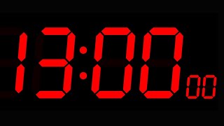 13 Minute Timer No Music (alarm at the end) | 13 Minute Timer Red Big Digit (No mid-video ads)