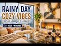 Rainy Day Cozy Vibes 🌧️ Fireplace Ambience & Relaxing Jazz