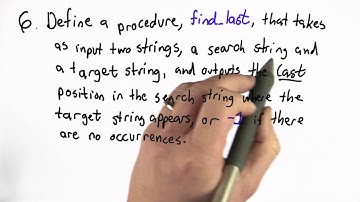 Find Last - Intro to Computer Science