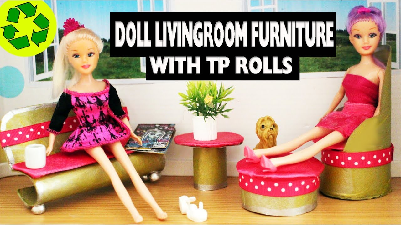 How to make doll furniture with toilet paper rolls 