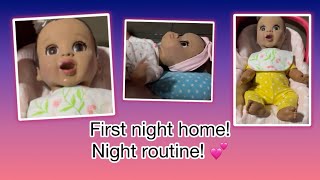 Luvabella night routine! Luvabella’s first night home! Feeding & changing! 💕🥳