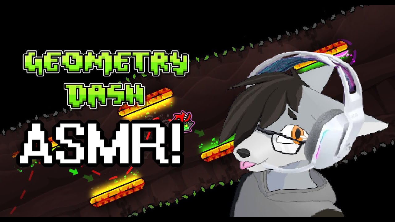[FURRY ASMR] Geometry Dash | Playing My Favorite Levels! (gameplay, whispering, keyboard clicking)