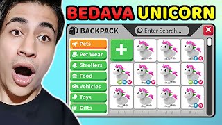 BEDAVA UNİCORN PET HİLESİ !! NASIL ALINIR !? ( Roblox Adopt Me )