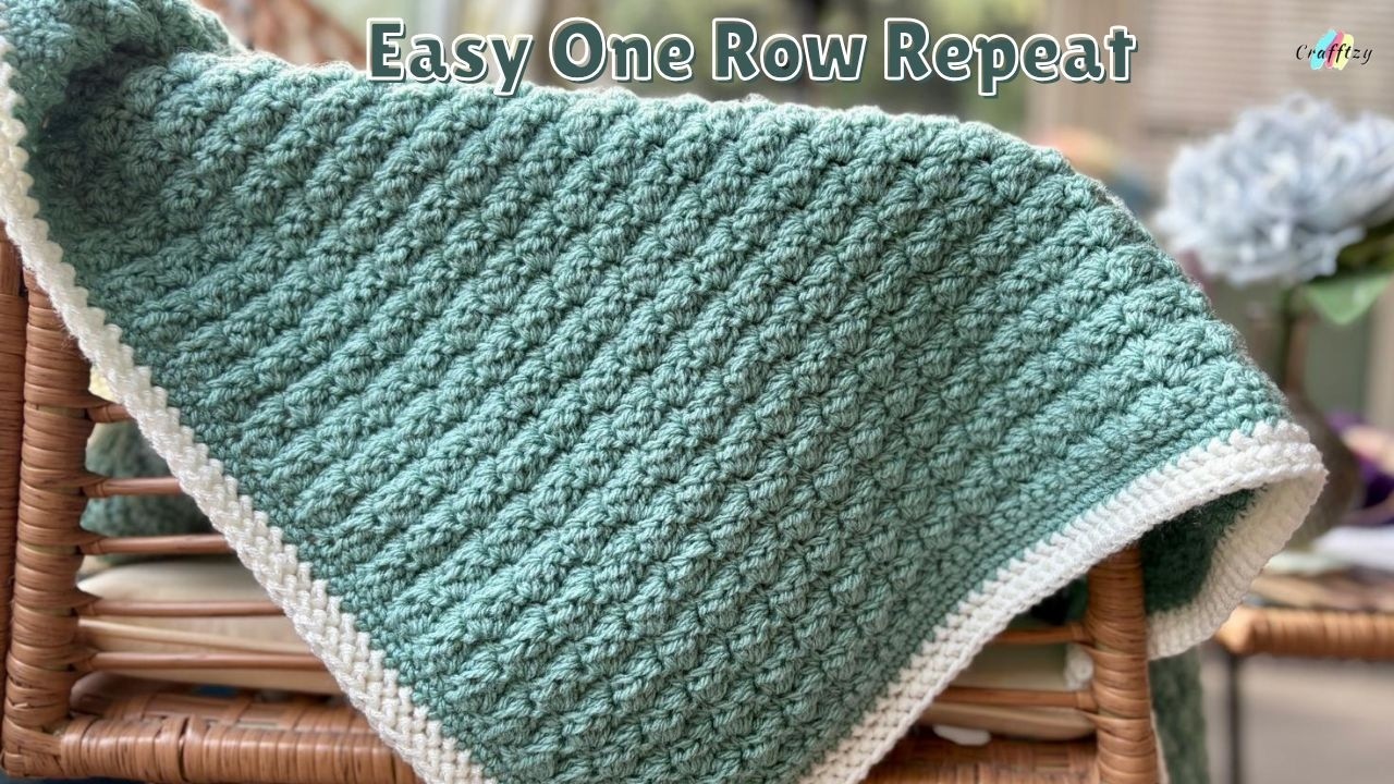 Easy Crochet Blanket for Beginners | One Row Repeat Pattern Tutorial ...