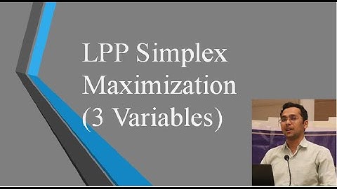 LPP Simplex Maximization (3 Variables)