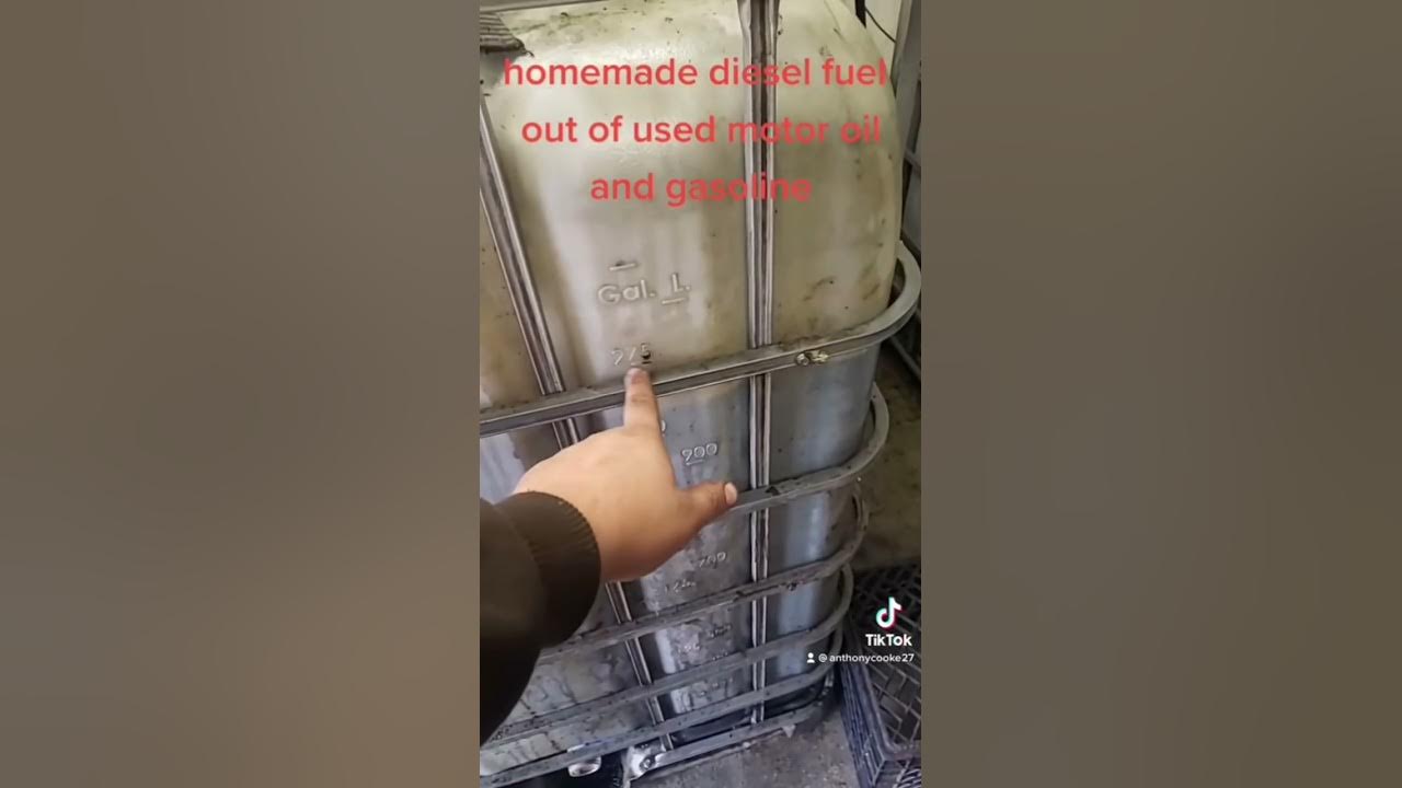 Making more batches of homemade diesel fuel of used motor oil and stale
