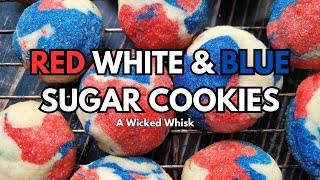 Red White & Blue Sugar Cookies - Easy sugar cookie tutorial showing off red white & blue spirit