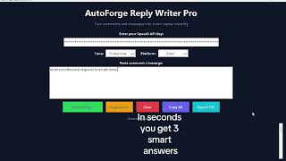 AutoForge Reply Writer Pro