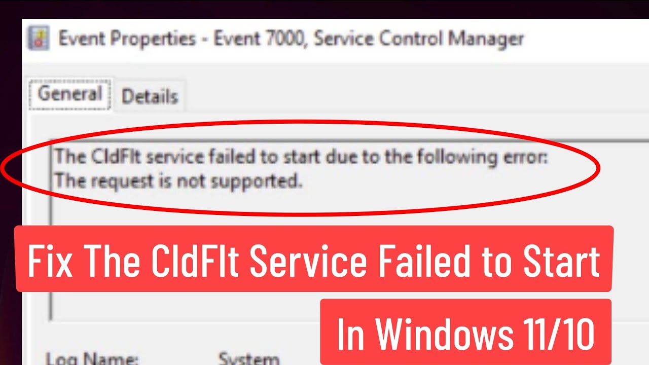 Fix The CldFlt Service Failed to Start In Windows 11/10 - YouTube