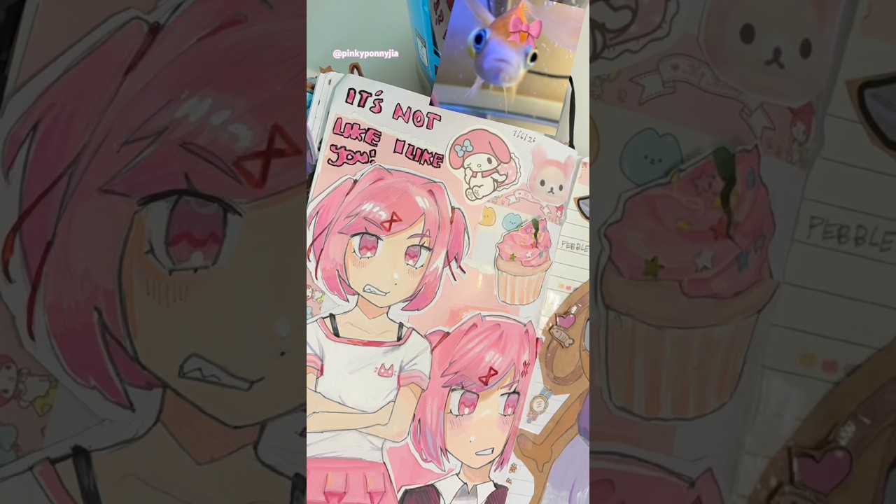Layer my sketchbook page with me🎀 #art #fypシ #natsuki #ddlc #enmy #sketchbook #drawing