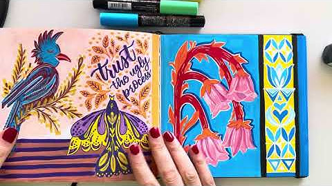 Flip through my 100 Day Project drawing journal 📔 