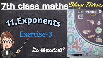 7th class maths in telugu||chapter-11 exponents||Exercise-3