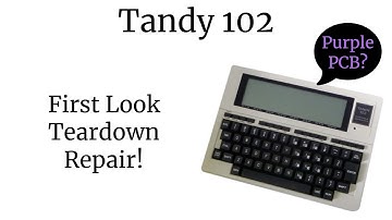 Tandy 102 - First Look, Teardown, and Repair - With a strange purple PCB inside