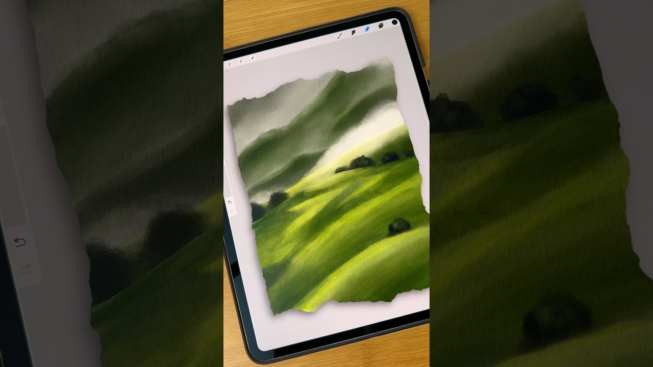 Procreate watercolor landscape tutorial 
