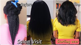 I cut my Hair, Salon Visit Blow dry Silk Press and Cut 😭| Selina Zinchuk