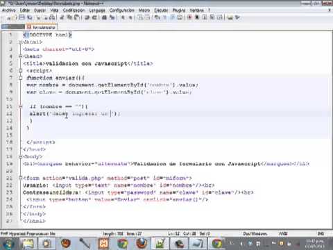 Validacion de formulario con Javascript - YouTube
