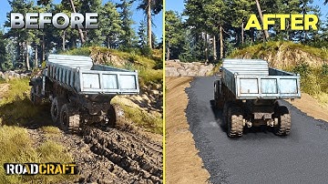 RoadCraft - Transforming an Old Muddy Path into a New Road (4K)