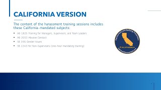 California Harassment Prevention Training 2025 | SB 1343 Compliant | Employee & Manager