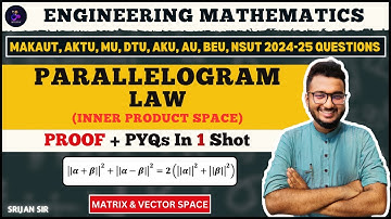 Parallelogram Law | Norm | Inner Product Space | MAKAUT PYQ | Linear Algebra