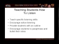 Techniques for Classroom Presentations - Listening Skills