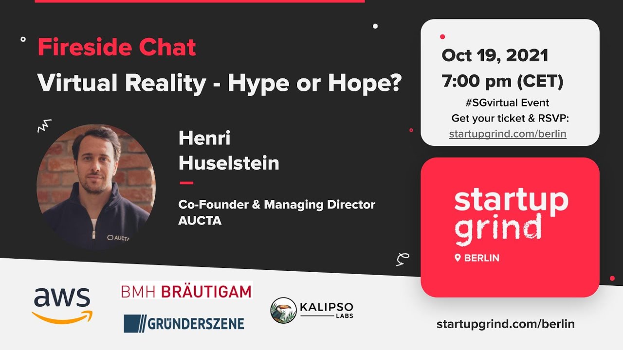  Update  Startup Grind Berlin: Henri Huselstein (Co Founder \u0026 CEO at AUCTA)