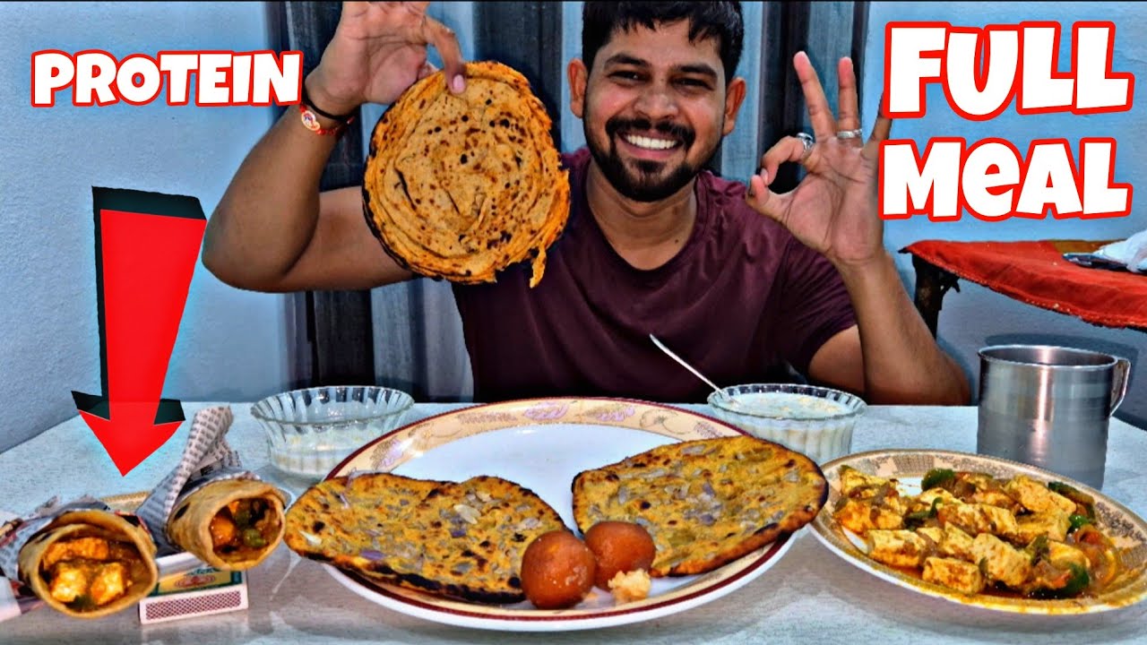 INDIAN SPICY PANEER ROLL, LACHHA PRATHA, MISSI ROTI,KADHAI PANEER, MUKBANG