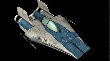 Star Wars RZ-1 A-wing interceptor Starfighter 3D Model - Blue version