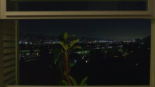 HILLSIDE WINDOW VIEW  NIGHT  Relaxing video with Sound