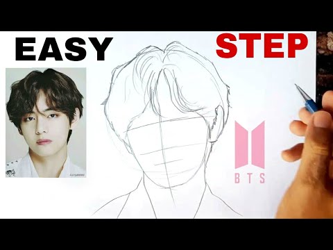 How To Draw BTS V (kim taehyung) | Bts drawings, Nature art drawings,  Drawings