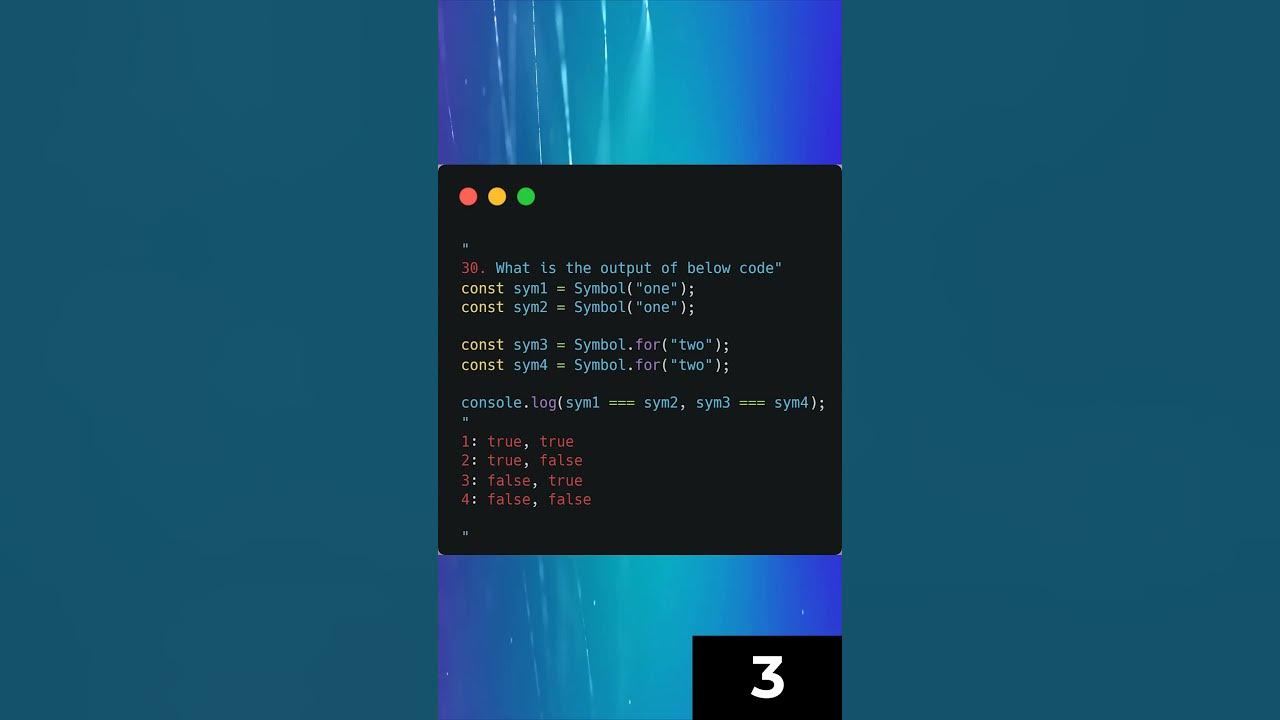 #shorts JavaScript Symbol Comparison: Understanding Unique and Registry ...