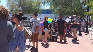Part of the line for the rickmobile in manteca California 7-12-17