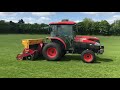 Overseeding a rugby pitch with a vredo disc seeder