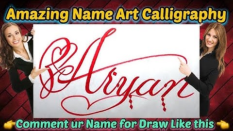 Aryan Name Signature Calligraphy Status | How to Draw, Cursive Calligraphy with Cut Marker
