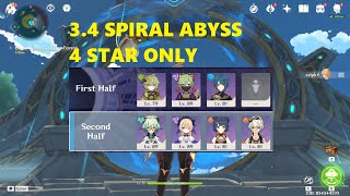 3.4 Spiral Abyss 4-star only