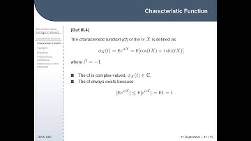 Lecture 8 - Moment Generating Functions and Characteristic Functions