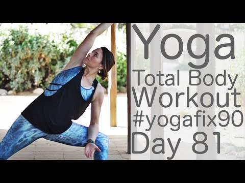 30 Minute Yoga Flow Vinyasa Workout (Twisted Crow) Day 81 Yoga Fix 90 | Fightmaster Yoga Videos