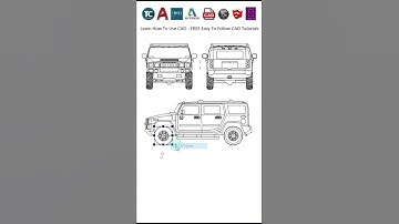 GMC Hummer Drawn in AutoCAD + TurboCAD | How To Use CAD | CAD Tutorials | #shorts