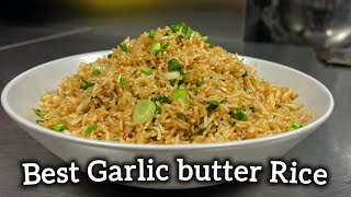 Garlic Butter Rice recipe | Garlic rice recipe |restaurant style garlic rice #garlicrice