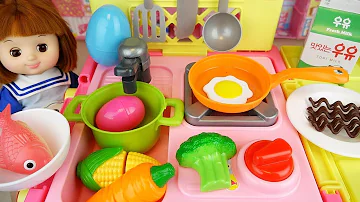 Baby doll kitchen cart food cooking toys baby Doli play