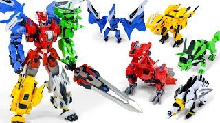 DragonForce 5 In 1 Otto Dragon Tyranno Steago Ptera Ankylo Raptor Dinosaur Robot Toy Transformation