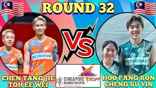 (R32)🇲🇾Chen Tang Jie-Toh Ee Wei 🆚️ 🇲🇾Hoo Pang Ron-Cheng Su Yin🔥‼️#singaporeopen2024